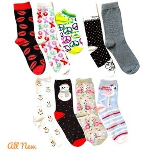 New Socks Sale! 9 Socks Collection. Women’s Size Medium. Excellent Condition.